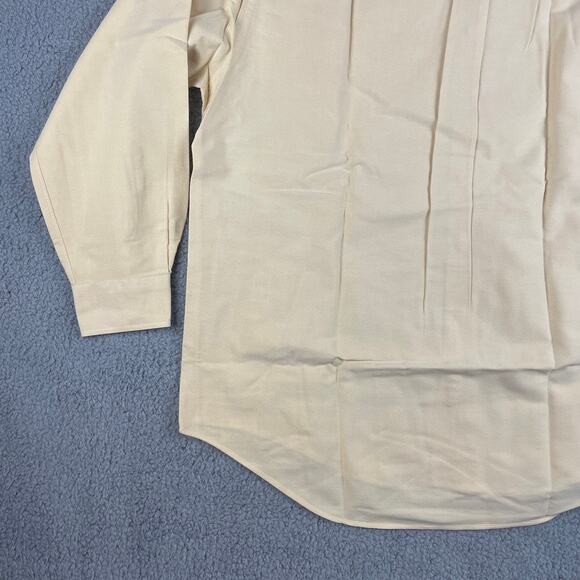 Land's End Men's 17.5-34 Peach Solid Long Sleeve Button Up Shirt - Picture 16 of 16